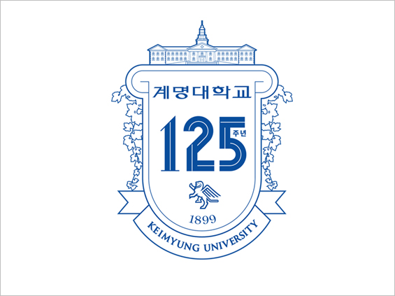 125주년 기념 엠블렘 블루 컬러 아웃라인 유형